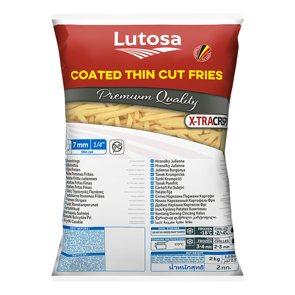 Lutosa Foodservice Premium Quality Coated X-TRACRISPY Thin Cut Fries 2KG