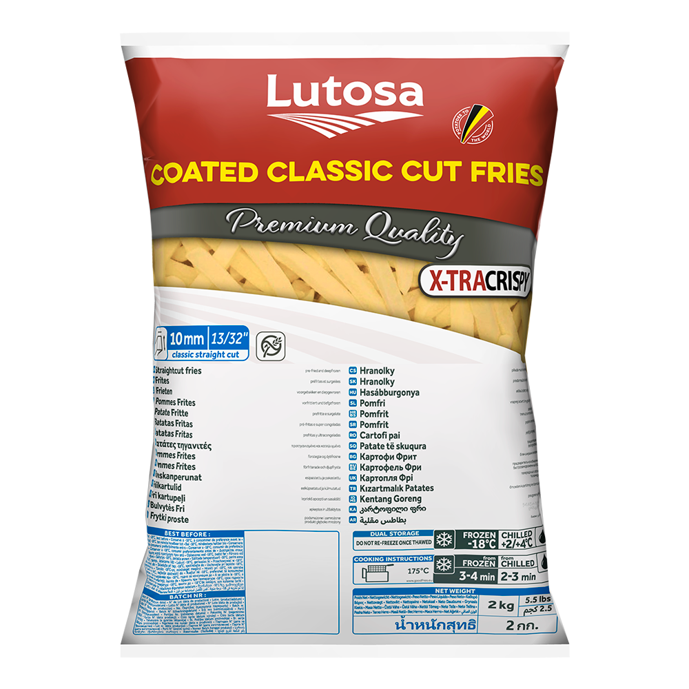 Lutosa Foodservice Premium Quality Coated X-TRACRISPY Classic Cut Fries 2KG