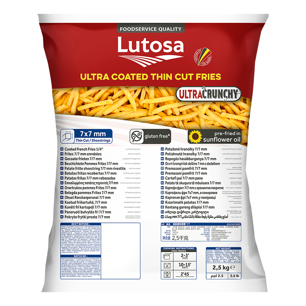 Lutosa Foodservice Coated ULTRACRUNCHY Thin Cut Fries 2.5KG